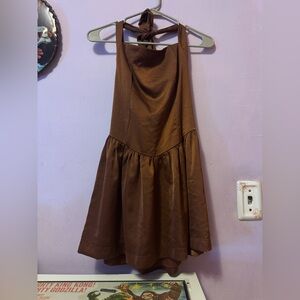 Le Lis Brown Halter Dress